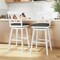 Costway 29" Bar Stool Wooden Chair Set of 1/2/3/4 with Contoured Backrest Swivel Padded Seat White